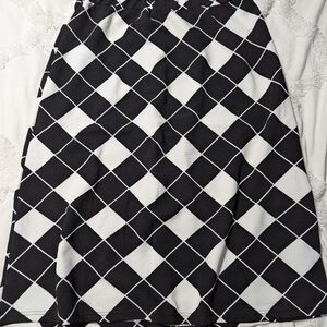Black and White Checkered Women's Skirt